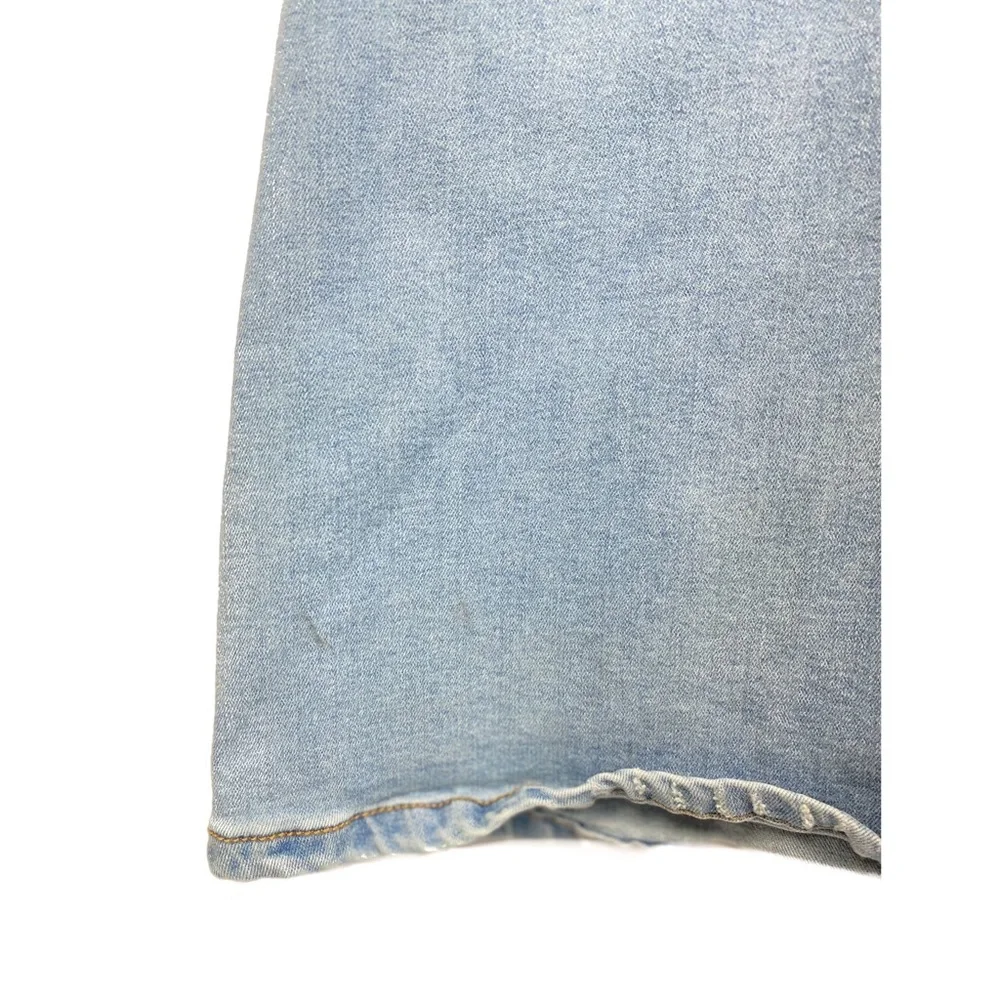 Free People Hearts Beat Fitted Flare Denim Coverall Jumpsuit in Sunbath Blue - S - Picture 10 of 10